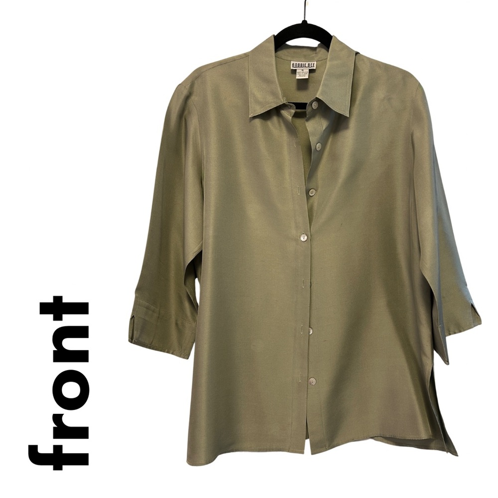 Robbie Bee Green 100% Silk Blouse [womens 16]